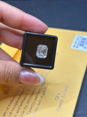 🔥3CT VVS D Emerald Cut Certified Moissanite  Stone